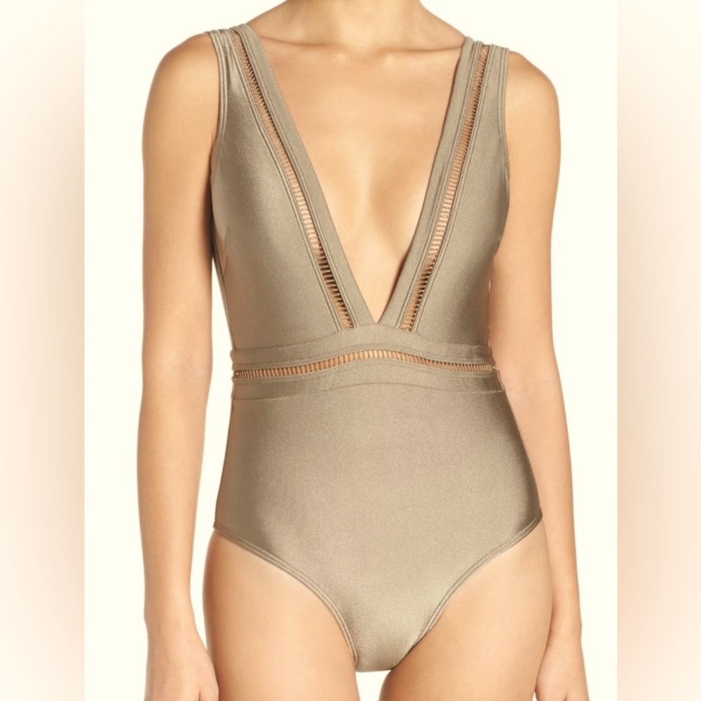 Ted Baker London Women’s Starza Deep Plunge One Piece Swimsuit  US Size XL -12